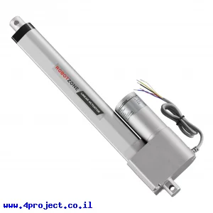 מנוע לינארי DC 12V, דגם HD , תנועה 200mm, 102kgf, 0.76cm/s - משוב