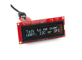 תמונה של מוצר LCD טקסט 16x2, כתב RGB על רקע שחור, 3.3V, ממשק טורי