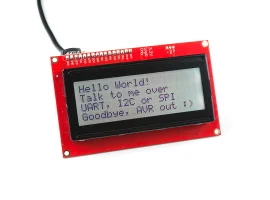 תמונה של מוצר LCD טקסט 20x4, כתב שחור על RGB רקע, 3.3V, ממשק טורי