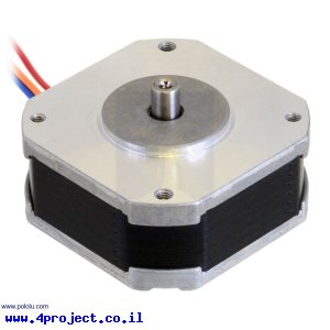 מנוע צעד שטוח, 200 צעדים, NEMA 17, 5.4V/1A