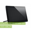 מסך קיבולי LCD 13.3" IPS 1920x1080, מסגרת, זכוכית מגן, רמקול, ממשק HDMI, מגע USB