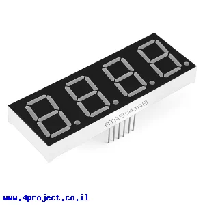 7Segment ירוק, 4 ספרות, 20 מ"מ