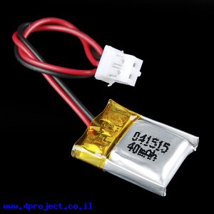 סוללה - LiPoly 3.7V/40mAh/2C