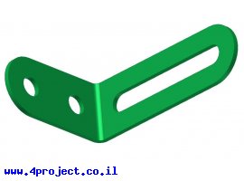 תמונה של מוצר פס מחורר - 2 חורים + חור של 20.9 מ"מ - 90 מעלות
