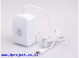 תמונה של מוצר ספק כח ל-RPI3 מקורי - 5.1V/2.5A - חיבור USB-microB