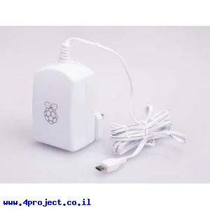 ספק כח ל-RPI3 מקורי - 5.1V/2.5A - חיבור USB-microB