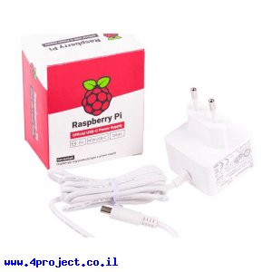 ספק כח ל-RPI4 מקורי - 5.1V/3A - חיבור USB-C