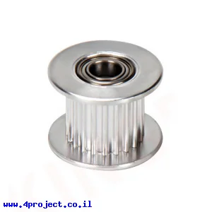 גלגלת רצועת תזמון GT2 6mm עם מיסבים לציר 3 מ"מ - 16 שיניים