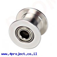 גלגלת רצועת תזמון GT2 6mm עם מיסבים לציר 3 מ"מ - ללא שיניים