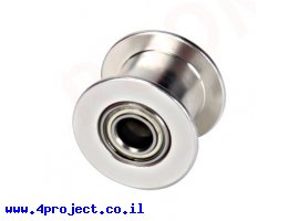 תמונה של מוצר גלגלת רצועת תזמון GT2 6mm עם מיסבים לציר 4 מ"מ - ללא שיניים