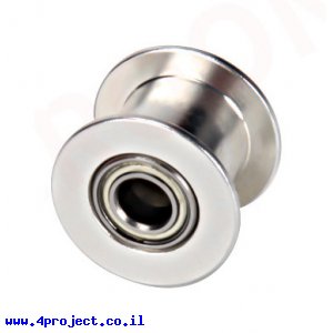 גלגלת רצועת תזמון GT2 6mm עם מיסבים לציר 4 מ"מ - ללא שיניים