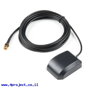 אנטנה ל-GPS/GLONASS, מארז מגנטי, חיבור SMA