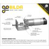 מנוע 37Dx102L מהירות 105rpm @ 12V עם מקודד - Modern Robotics/MATRIX