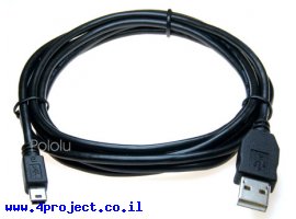 תמונה של מוצר כבל USB A ל-miniB באורך 1.5 מטר