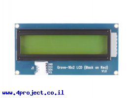תמונה של מוצר LCD טקסט 16x2, שחור על אדום - חיבור Grove