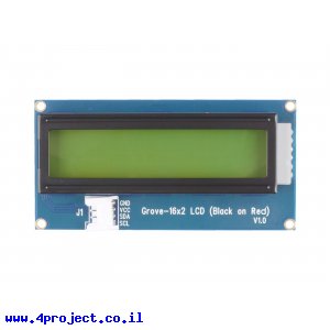 LCD טקסט 16x2, שחור על אדום - חיבור Grove