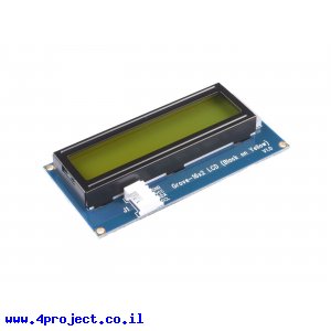 LCD טקסט 16x2, שחור על צהוב - חיבור Grove