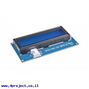 LCD טקסט 16x2, לבן על כחול - חיבור Grove