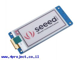 תמונה של מוצר מסך E-Ink ל-3 צבעים, גודל 2.13", רזולוציה 212x104 - חיבור Grove