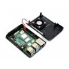 מארז לכרטיסי Raspberry PI 4 - פלסטיק שחור מעוגל עם מאוורר