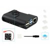 מארז לכרטיסי Raspberry PI 4 - פלסטיק שחור מעוגל עם מאוורר