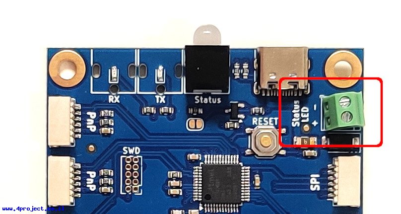 "חיבור Status LED בכרטיס SAMD21"