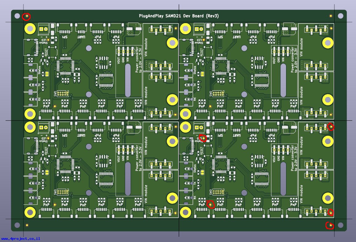 "PCB של מעגל Plug-n-Play SAMD21"