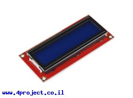 תמונה של מוצר LCD טקסט 16x2, צהוב על כחול, 5V