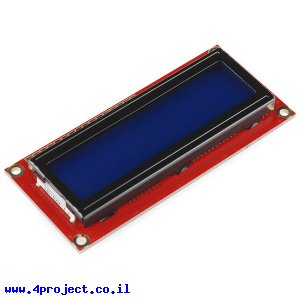 LCD טקסט 16x2, צהוב על כחול, 5V