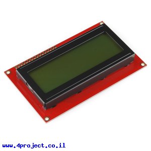 LCD טקסט 20x4, שחור על ירוק, 5V