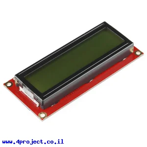 LCD טקסט 16x2, שחור על ירוק, 3.3V, ממשק טורי