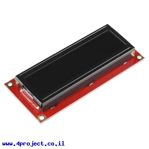LCD טקסט 16x2, לבן על שחור, 3.3V, ממשק טורי