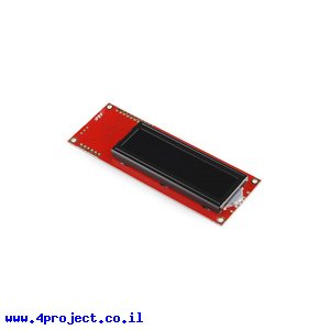 LCD טקסט 16x2, אדום על שחור, 5V, ממשק טורי