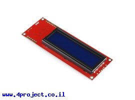 תמונה של מוצר LCD טקסט 16x2, צהוב על כחול, 5V, ממשק טורי