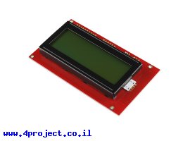 תמונה של מוצר LCD טקסט 20x4, שחור על ירוק, 5V, ממשק טורי