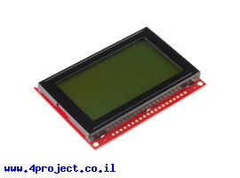 תמונה של מוצר LCD גרפי שחור על ירוק, 128x64 STN, תאורת רקע