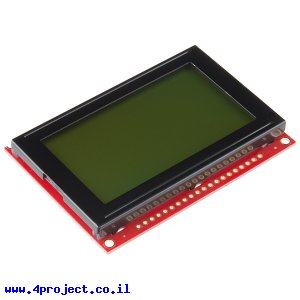 LCD גרפי שחור על ירוק, 128x64 STN, תאורת רקע