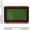 LCD גרפי שחור על ירוק, 128x64 STN, תאורת רקע