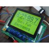 LCD גרפי שחור על ירוק, 128x64 STN, תאורת רקע