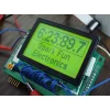 LCD גרפי שחור על ירוק, 128x64 STN, תאורת רקע