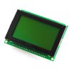 LCD גרפי שחור על ירוק, 128x64 STN, תאורת רקע, ממשק טורי