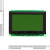 LCD גרפי שחור על ירוק, 128x64 STN, תאורת רקע, ממשק טורי
