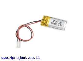 תמונה של מוצר סוללה - LiPoly 3.7V/110mAh/2C