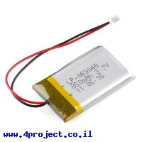 סוללה - LiPoly 3.7V/850mAh/2C