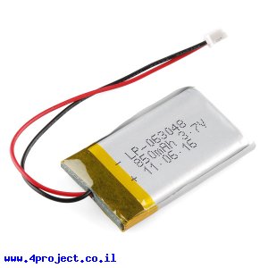 סוללה - LiPoly 3.7V/850mAh/2C