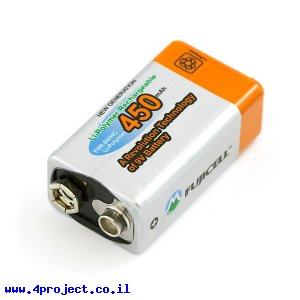 סוללה - LiPoly 9V/450mAh