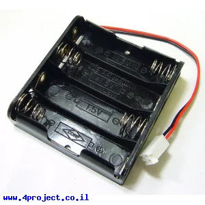 בית סוללה - 4xAA עם מחבר Molex