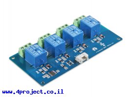 תמונה של מוצר ממסר SPDT עם 4 ערוצים, 10A@250VAC - חיבור Grove