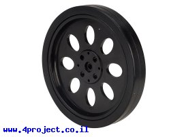 תמונה של מוצר גלגל 70x11 מ"מ שחור לציר מנוע סרוו 25T