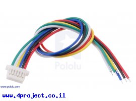 תמונה של מוצר מחבר JST-SH 6-pin עם חוטים - 12 ס"מ
